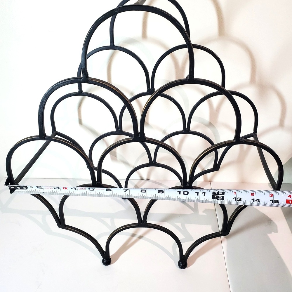 Black Wrought Iron 8-Bottle Freestanding Arch Wine Rack Countertop Display Stand - Picture 6 of 9